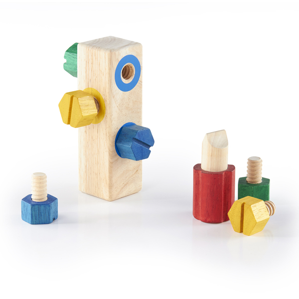 Guidecraft Screw Block™ Manipulative, Fine Motor Skill Matching Toy, 8 Pieces G2003